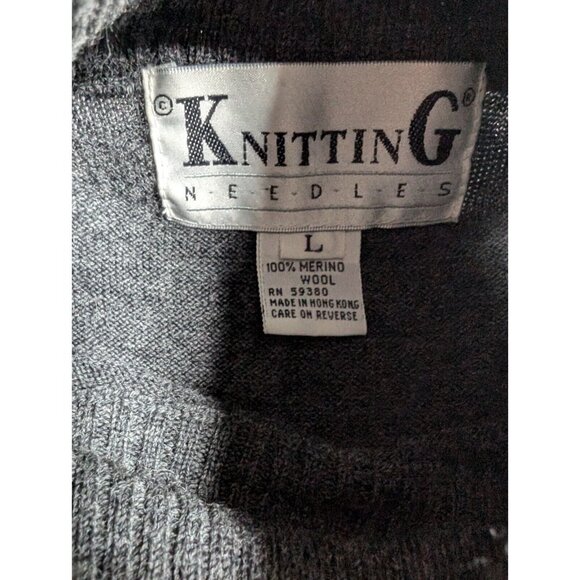 Knitting Needles Womens Large Merino Wool Turtleneck Knit Old Money Mature - Picture 3 of 7